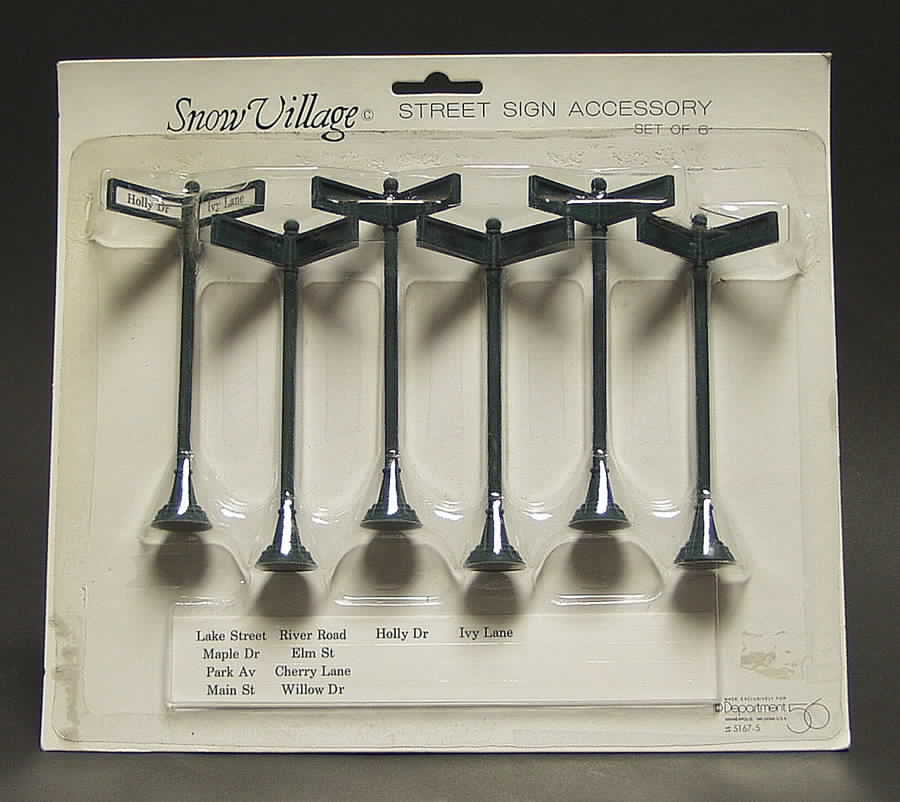 Snow Village Street Signs-Set Of 6 - No Box by Department 56-1