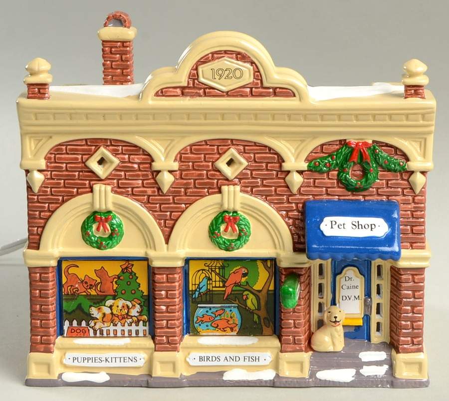 Snow Village Village Vet & Pet Shop - No Box by Department 56-1
