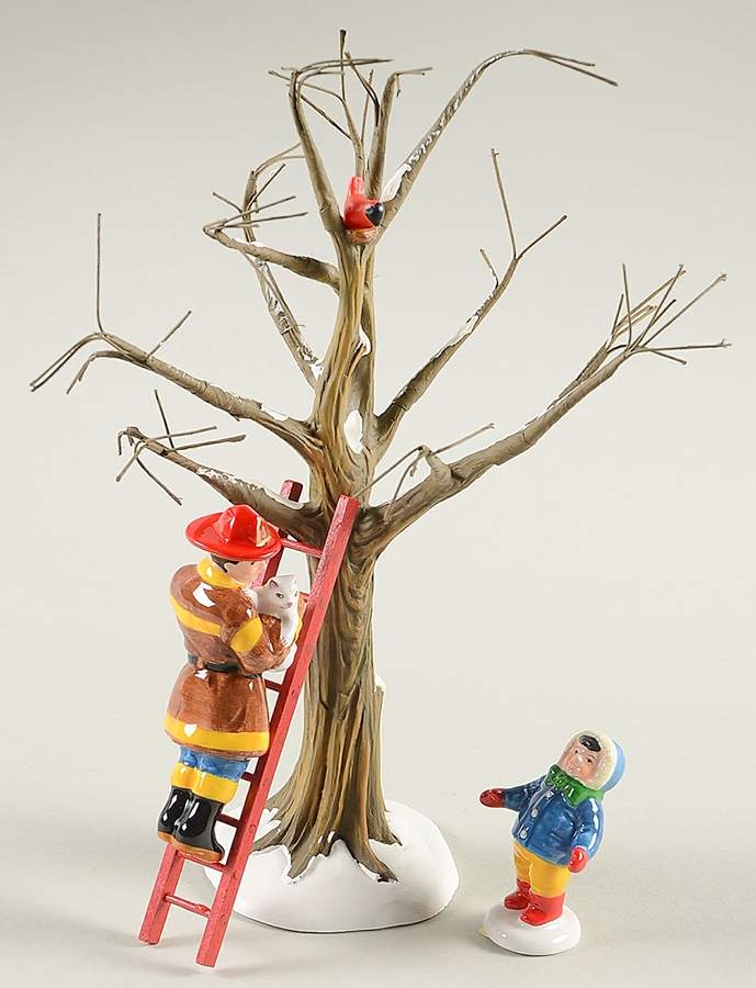 Snow Village Fireman To The Rescue - No Box by Department 56-1