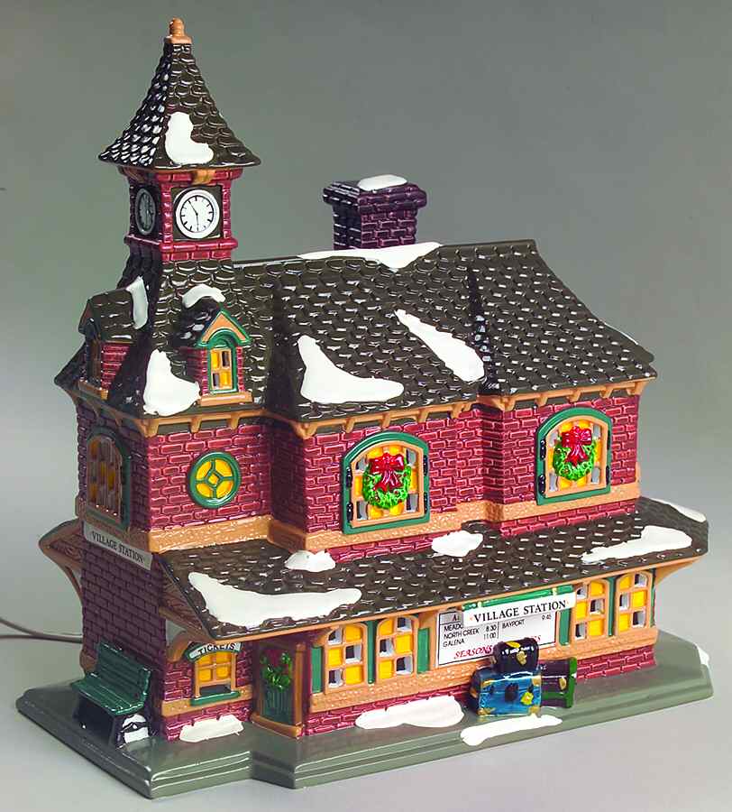 Snow Village Village Station - No Box by Department 56-1