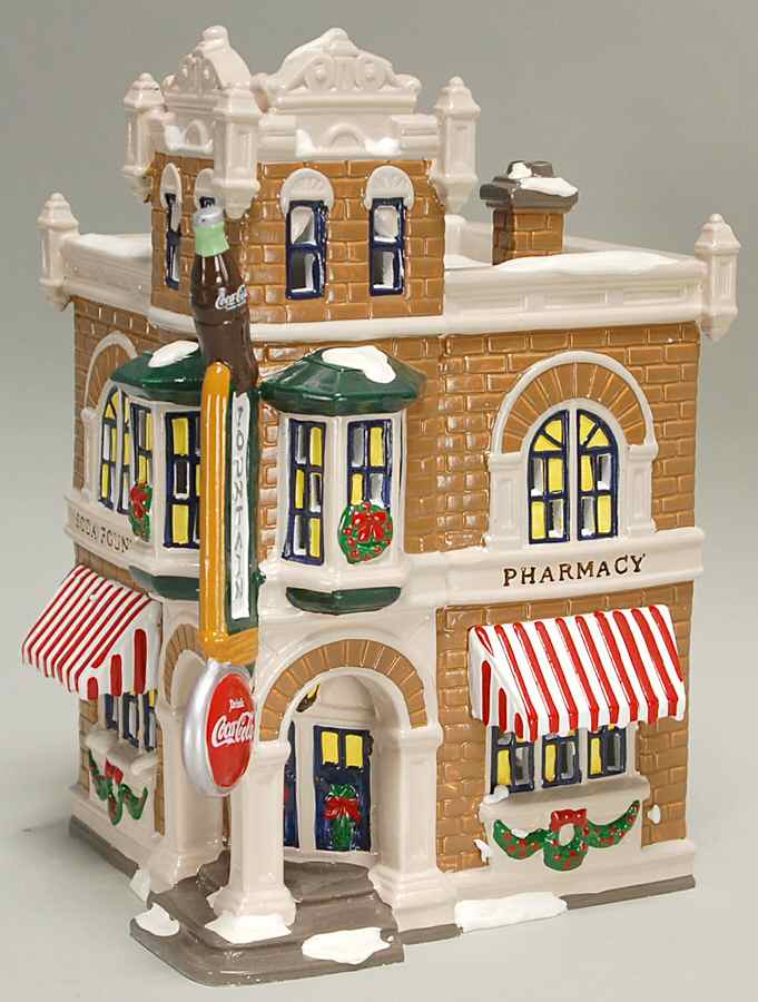 Snow Village Coca Cola Corner Drug Store - No Box by Department 56-1
