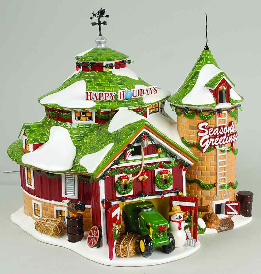 Snow Village Happy Holidays Barn - With Box Bx642 by Department 56-1