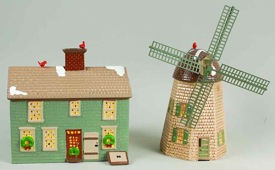 Snow Village Home Sweet Home/House & Windmill-Set Of2 - Boxed by Department 56-1