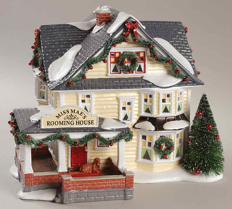 Snow Village Miss Mae's Rooming House - With Box Bx901 by Department 56-1
