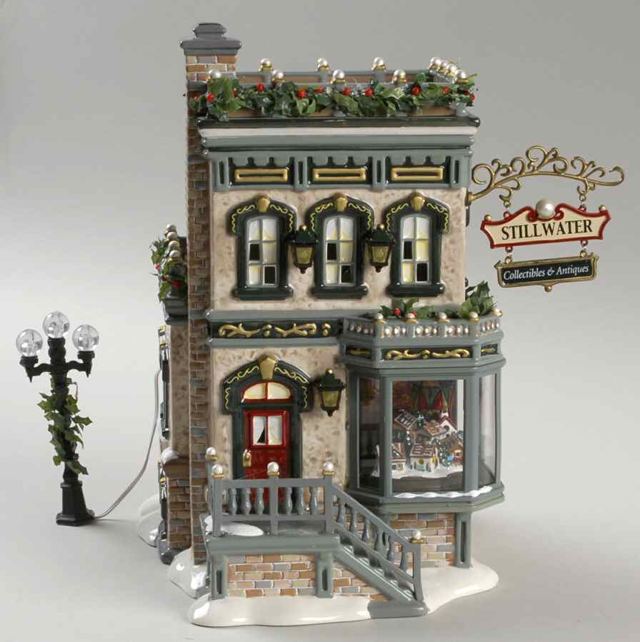 Snow Village Stillwater Collectibles & Antiques - With Box Bx843 by Department 56-1
