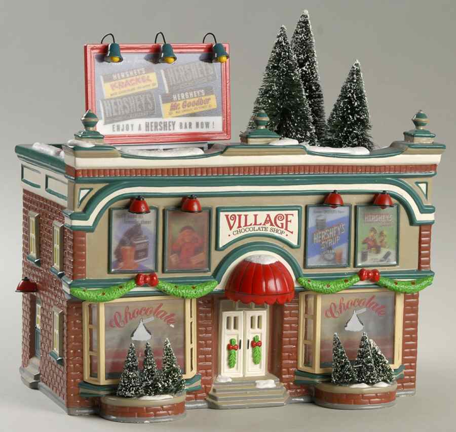 Snow Village Hershey's Chocolate Shop - Nb743, No Box by Department 56-1