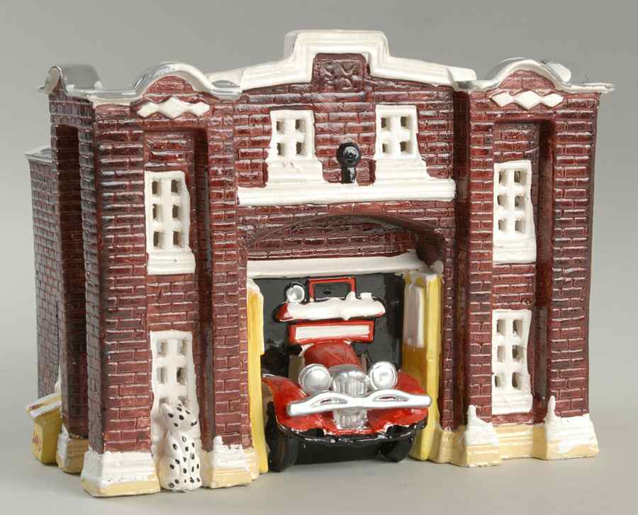 Snow Village Fire Station - With Box Bx719 by Department 56-1