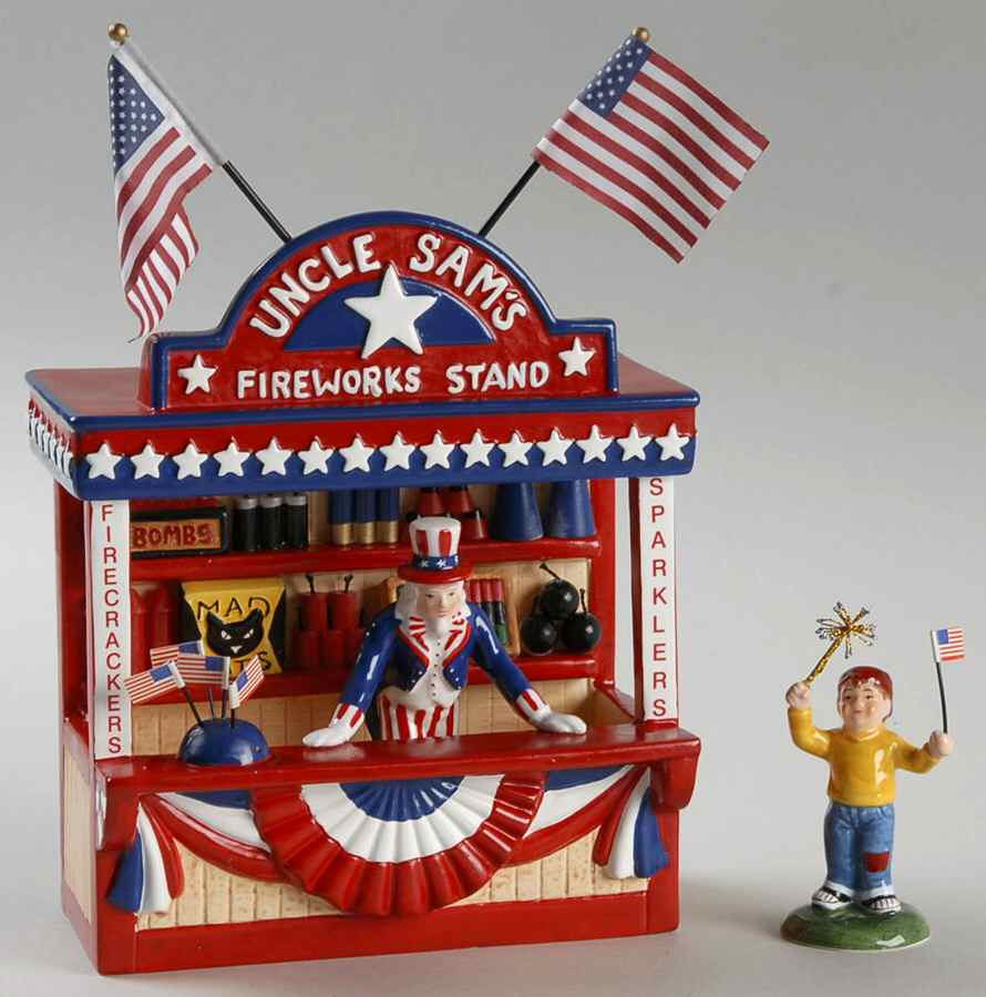Snow Village Uncle Sam's Fireworks Stand - No Box Nb874 by Department 56-1