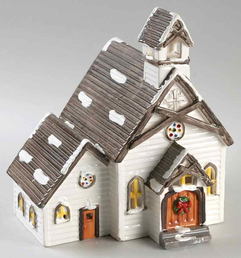 Snow Village Wooden Church - With Box 524 by Department 56-1