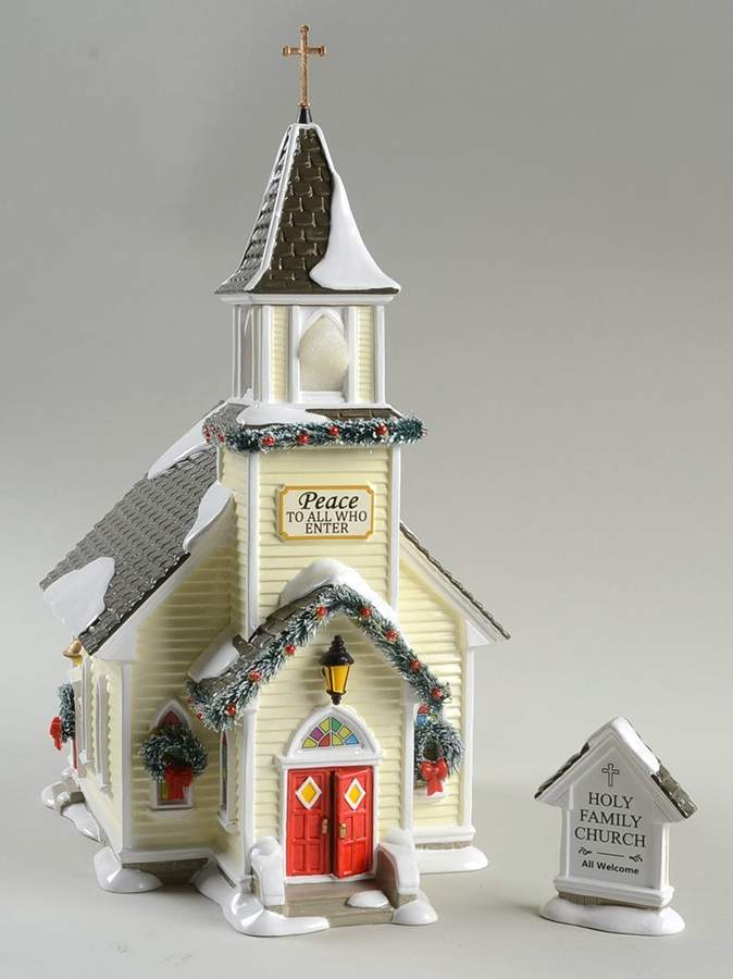 Snow Village Holy Family Church, Set Of 2 - With Box Bx1203 by Department 56-1