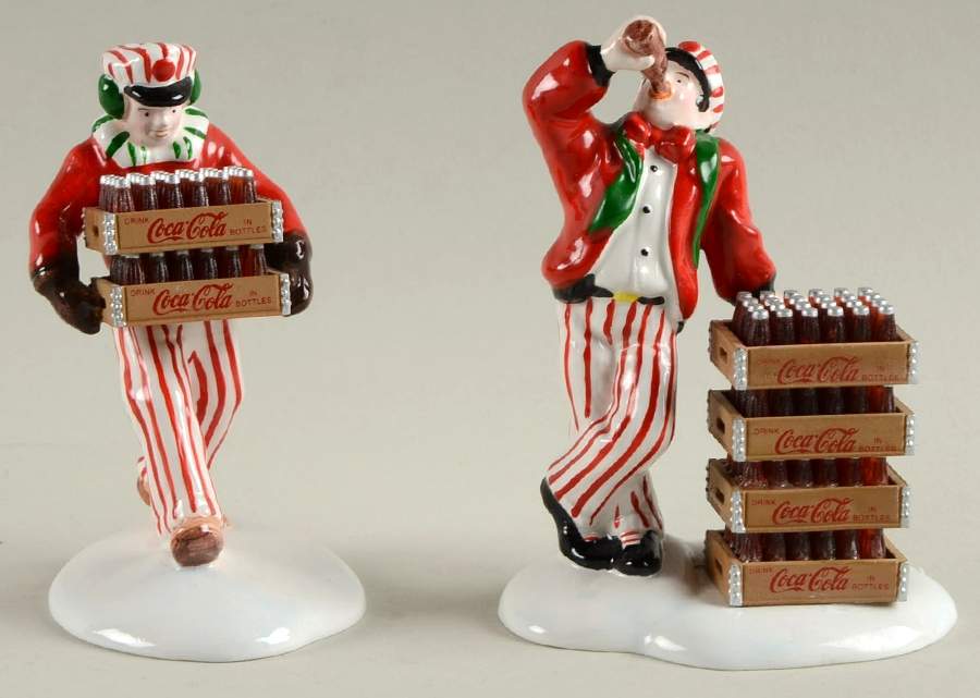 Snow Village Coca Cola Delivery Men-Set Of 2 - No Box by Department 56-1