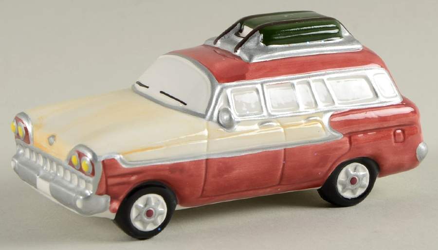 Snow Village Classic Cars-Red Station Wagon - No Box by Department 56-1