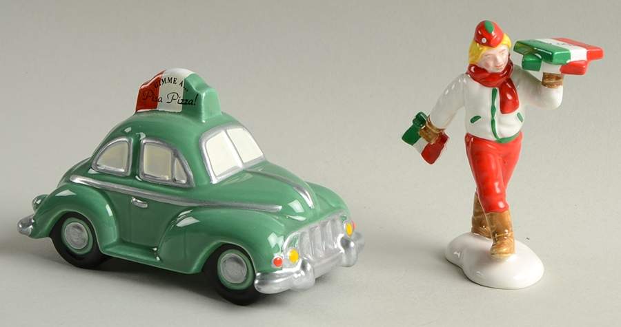 Snow Village Pizza Delivery-Set Of 2 - No Box by Department 56-1