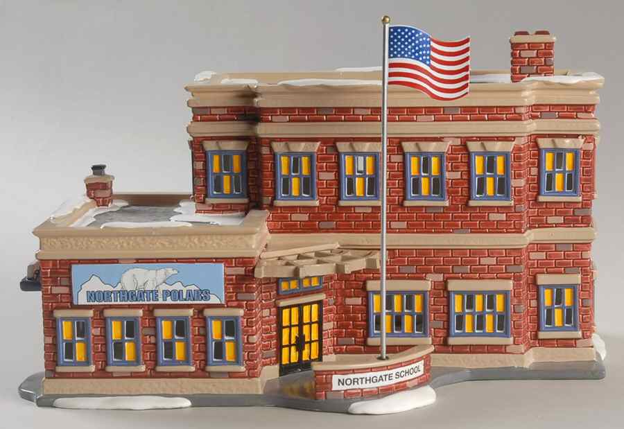 Snow Village Northgate School - Nb1041, No Box by Department 56-1