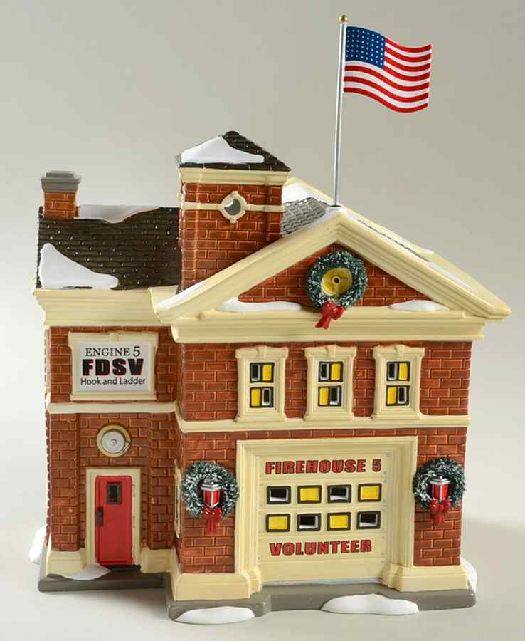 Snow Village Firehouse No. 5 - With Box Bx1066 by Department 56-1