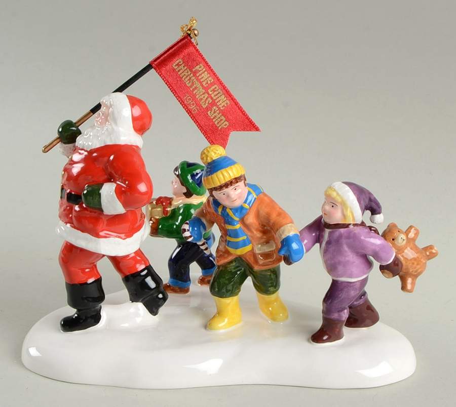Snow Village Here Comes Santa-Event Pine Cone Christm - With Box Bx1252 by Department 56-1