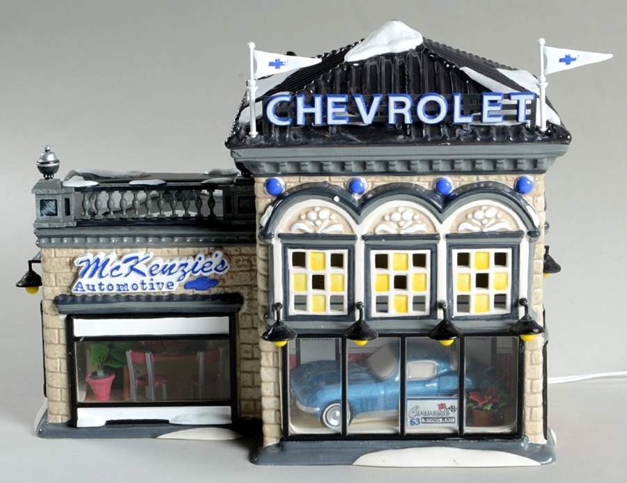 Snow Village McKenzie's Chevrolet - With Box Bx847 by Department 56-1