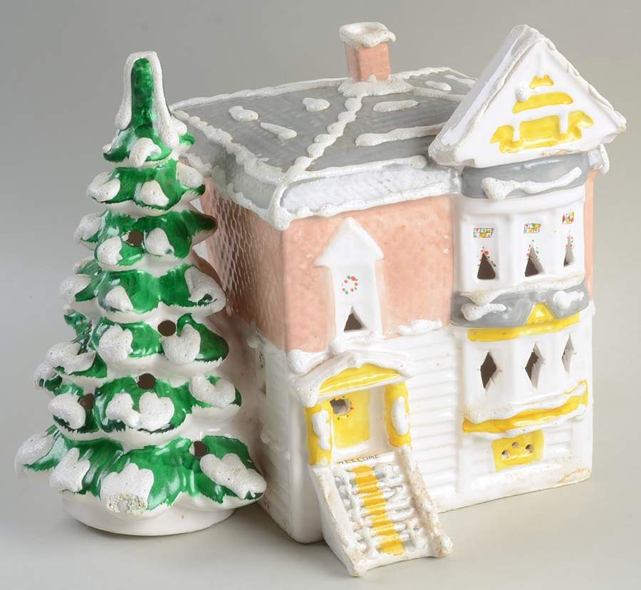 Snow Village Victorian House-Salmon/White-No Birds - Nb674, No Box by Department 56-1
