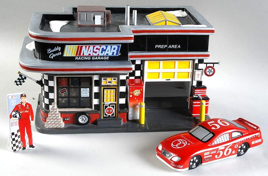 Snow Village Nascar Liscensed Garage - With Box Bx658 by Department 56-1