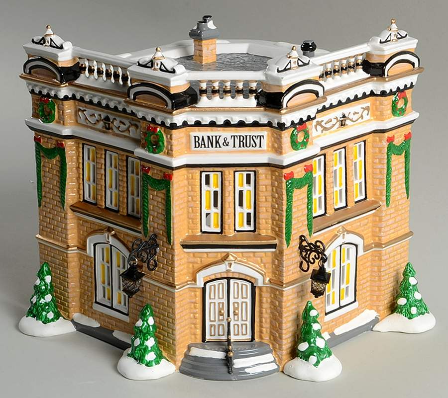 Snow Village Village Bank & Trust - With Box Bx752 by Department 56-1
