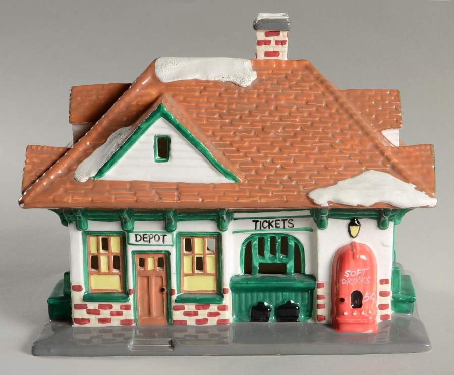 Snow Village Village Station - No Train - No Box by Department 56-1