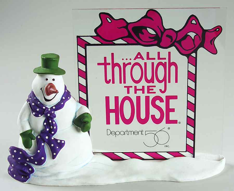 All Through The House Snowman With Plexi Sign - Boxed by Department 56-1