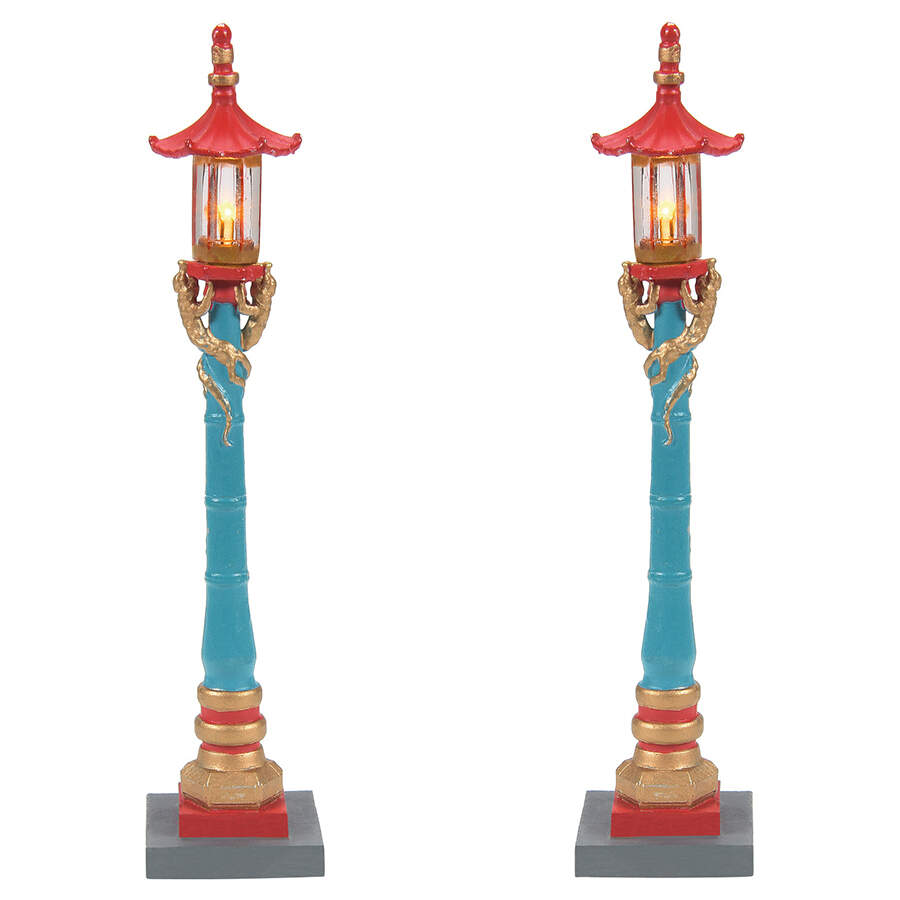 Christmas In The City Chinatown Post Lamps Set Of 2 - Boxed by Department 56-1