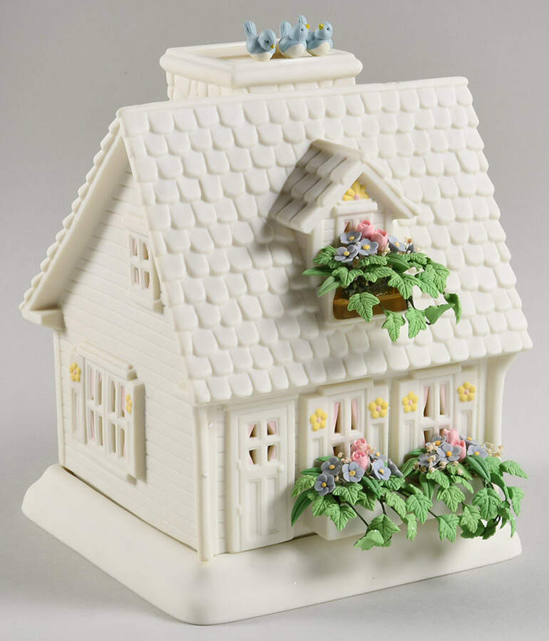 Snowbunnies The Bluebird Cottage-Votive - Boxed by Department 56-1