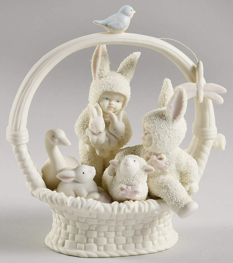 Snowbunnies A Tisket,A Tasket  Basket - Boxed by Department 56-1