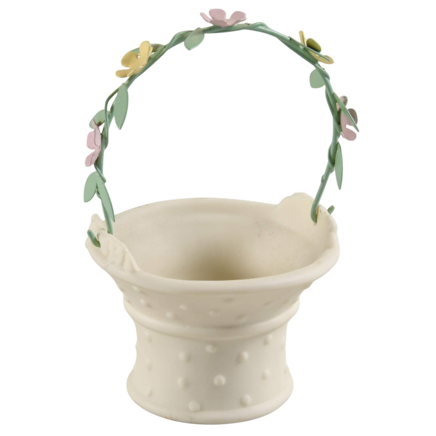 Snowbunnies Flower Handle Treat Basket - Round - No Box by Department 56-1