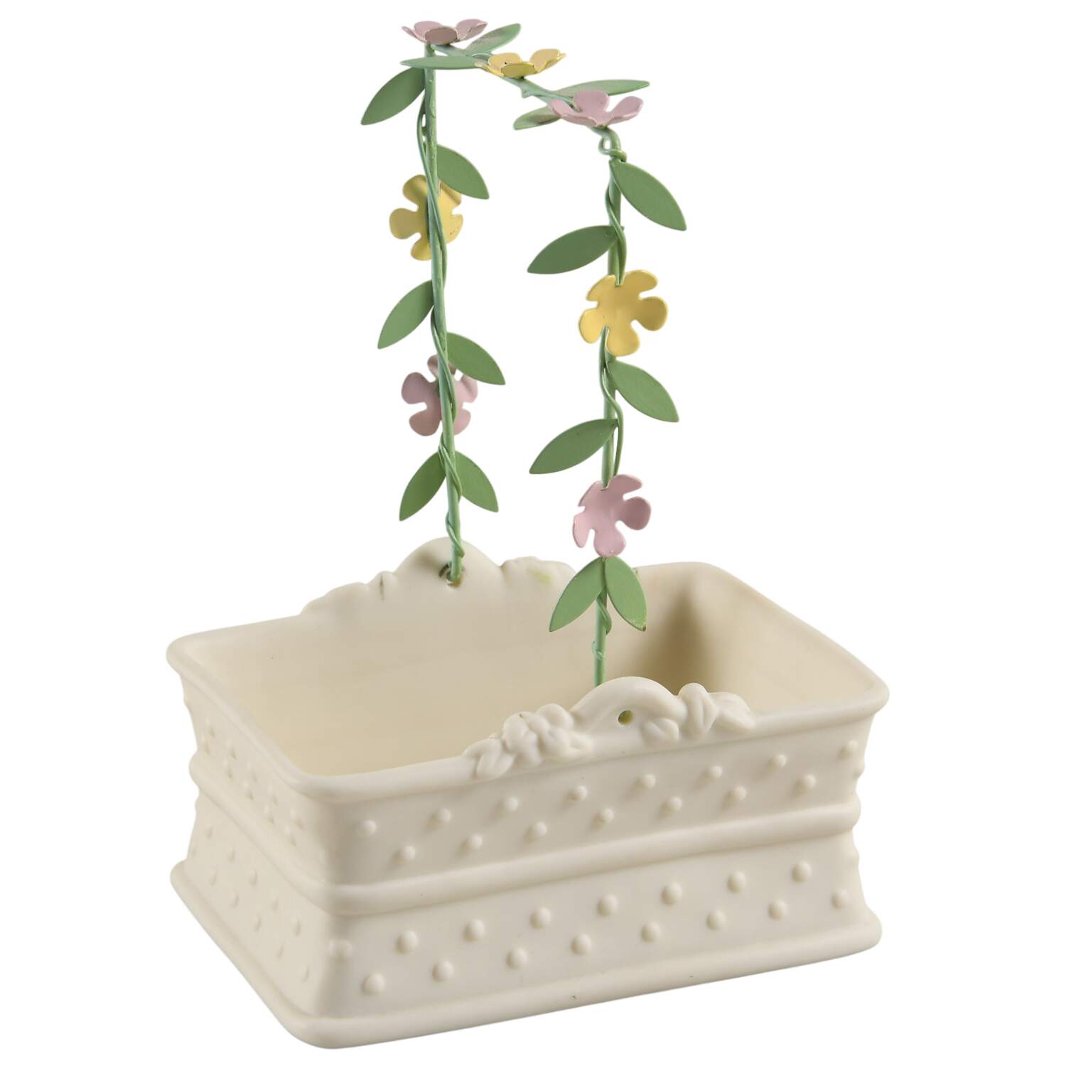 Snowbunnies Flower Handle Treat Basket -  Rectangle - No Box by Department 56-1