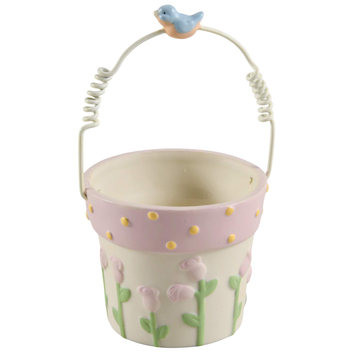 Snowbunnies Flower Pot Candle - Pink - No Box Nb181b by Department 56-1