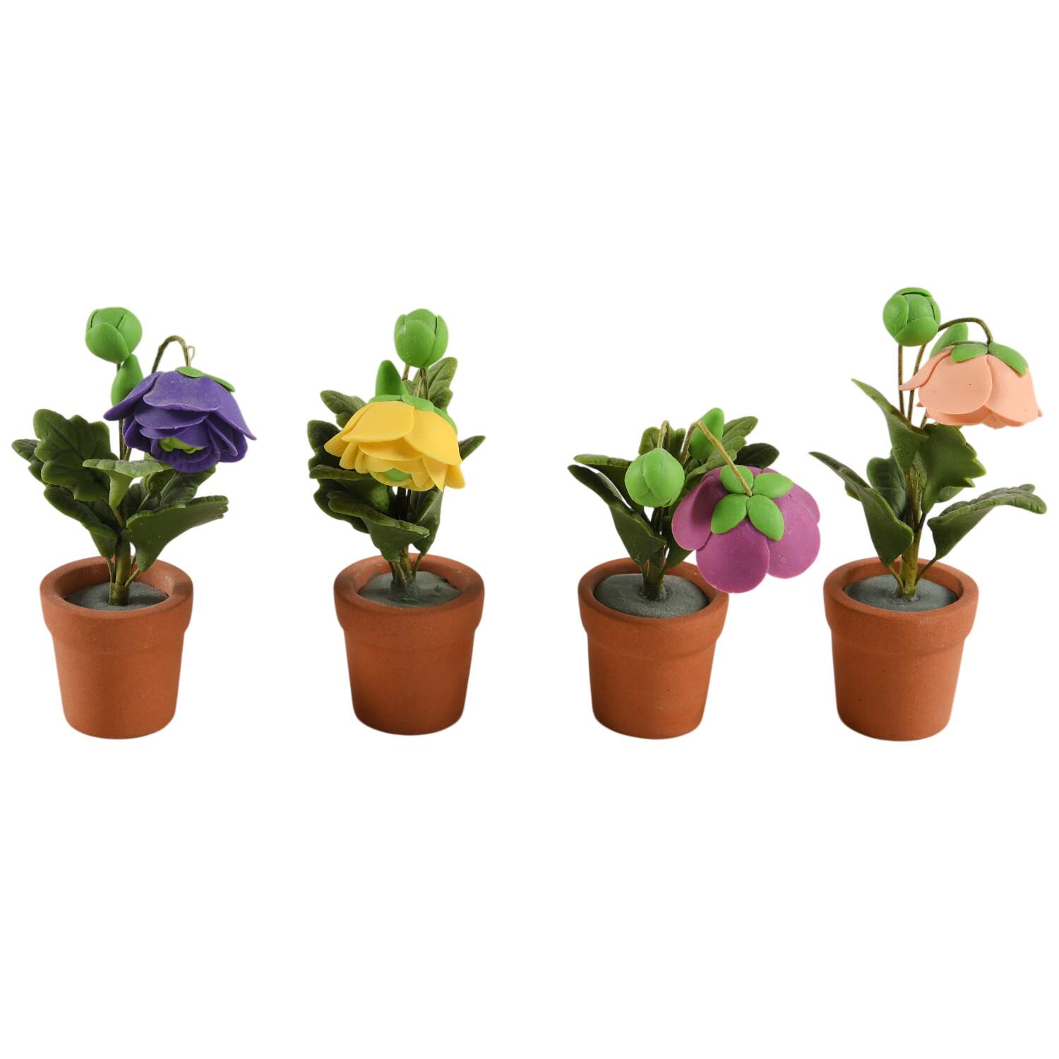 Snowbunnies Flower Pots - Set Of 4 - Bx295 With Box by Department 56-1