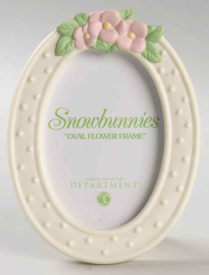 Snowbunnies Oval Flower Frame - Boxed by Department 56-1