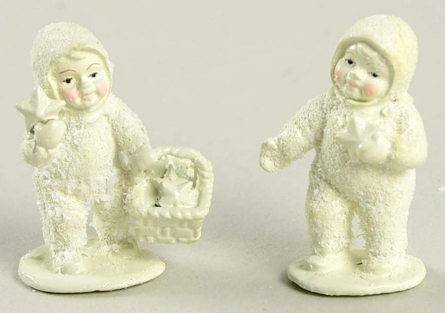 Snowbabies-Miniature Finding Fallen Stars-Set Of 2 - Boxed by Department 56-1