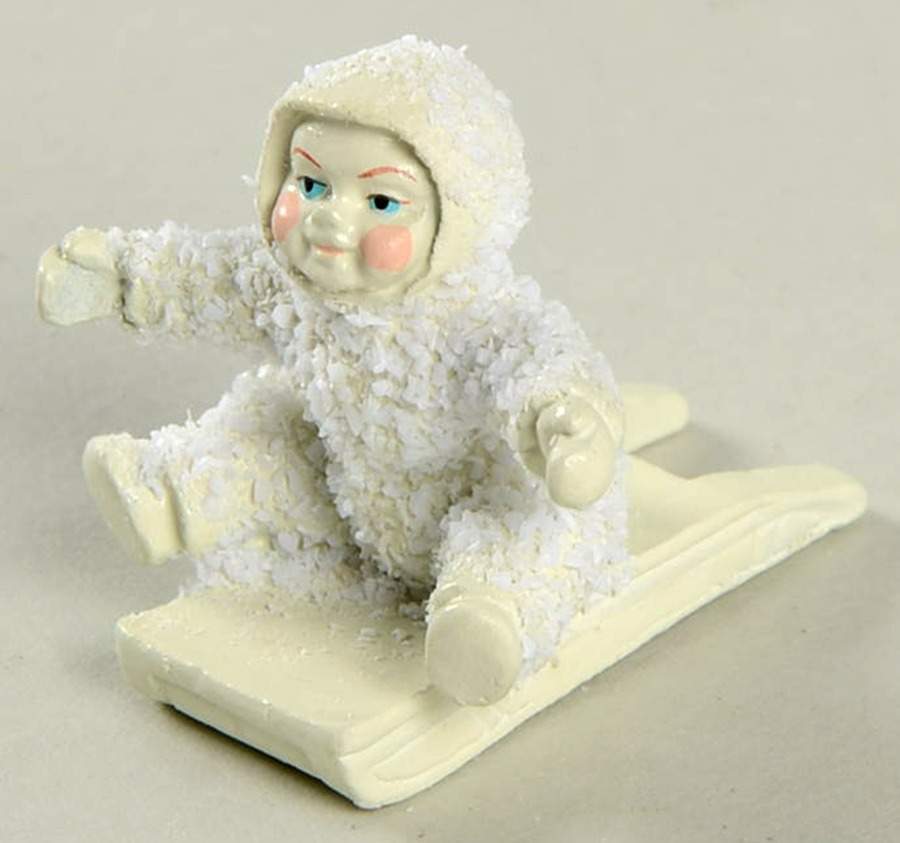 Snowbabies-Miniature Give Me A Push - Boxed by Department 56-1