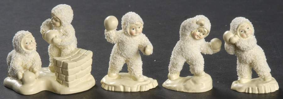 Snowbabies-Miniature Winter Play On A Snow Day-Set Of 4 - Boxed by Department 56-1