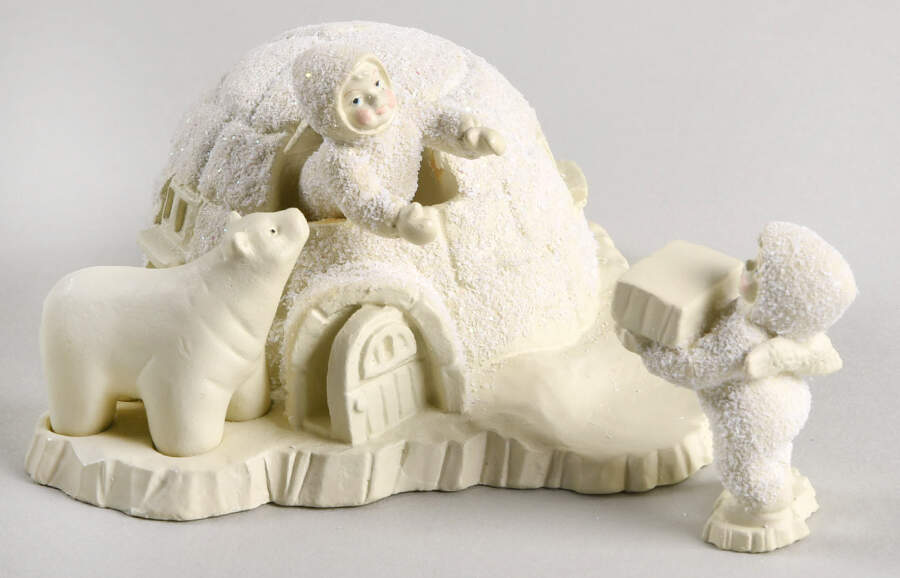 Snowbabies-Miniature We're Building An Iicy Gloo-Set Of 3 - No Box by Department 56-1