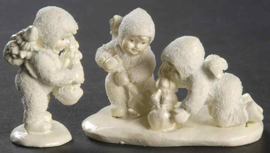 Snowbabies-Miniature We'Ll Plant The Starry Pines-Set Of 4 - No Box by Department 56-1