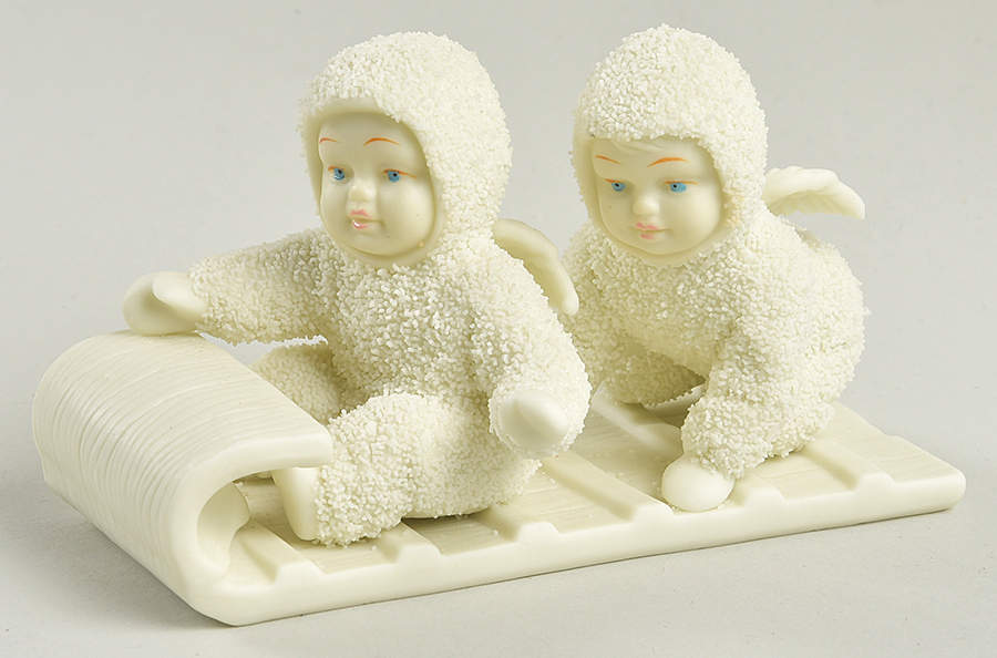 Snowbabies Down The Hill We Go-On A Sled - Boxed by Department 56-1