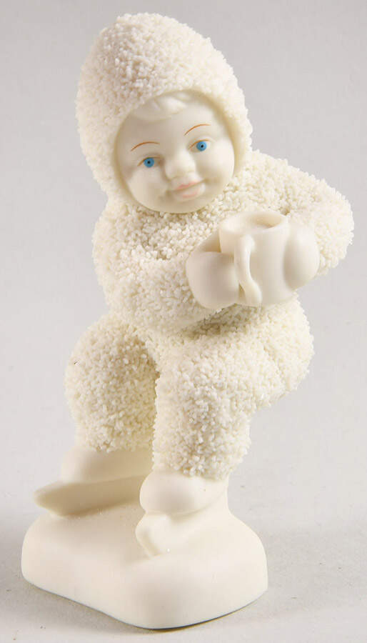 Snowbabies Boy Sitting With Mug - No Box by Department 56-1