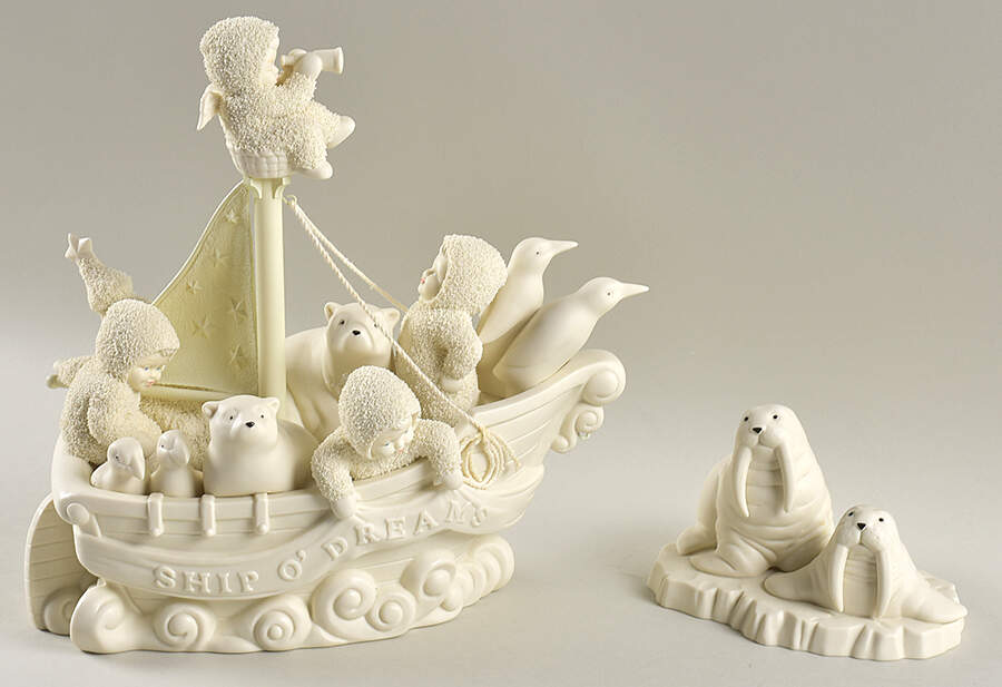 Snowbabies Ship O' Dreams- Set Of 2 - Boxed by Department 56-1