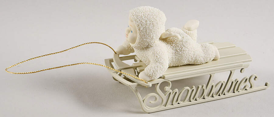 Snowbabies Slip,Sliding Away (Gold Rope) - With Box Bx380 by Department 56-1
