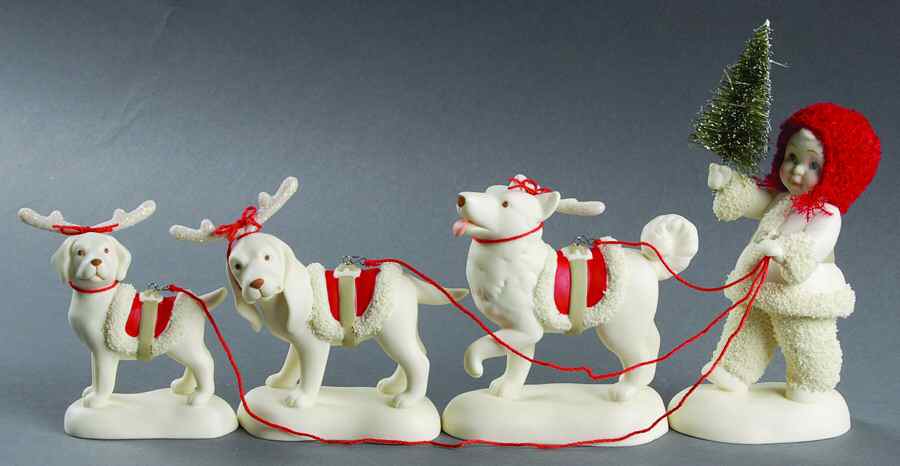 Snowbabies On Cupid On Donner On Blitzen - With Box by Department 56-1