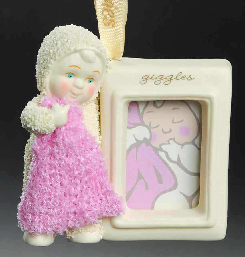 Snowbabies Baby Blanket Frame-Pink-Giggles - With Box by Department 56-1