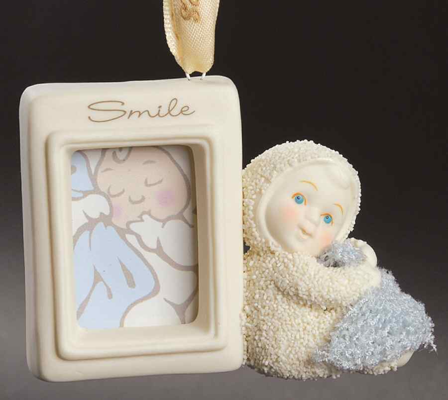 Snowbabies Baby Blanket Frame-Blue-Smile - With Box by Department 56-1
