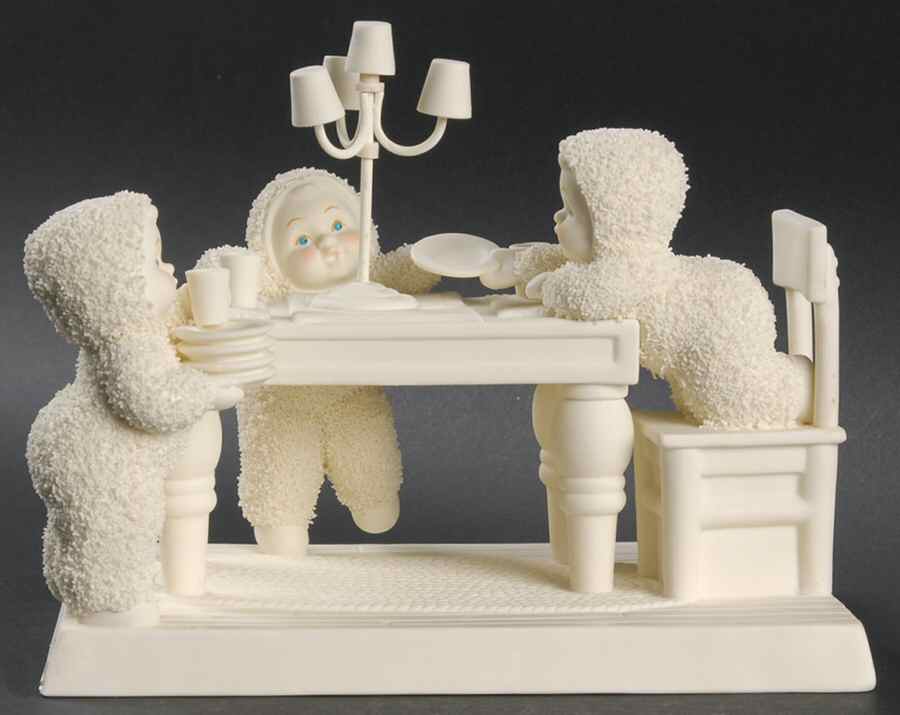 Snowbabies Let's Use The Good China 3rd Of 4 - No Box by Department 56-1
