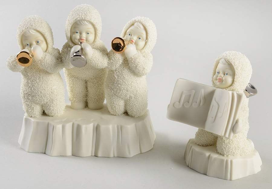 Snowbabies Three Tiny Trumpeters-Set Of 2 - Boxed by Department 56-1