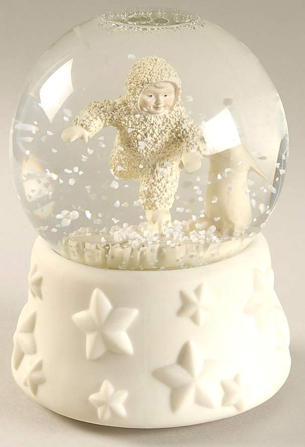 Snowbabies Waterglobe Skate With Me-Musical - Boxed by Department 56-1