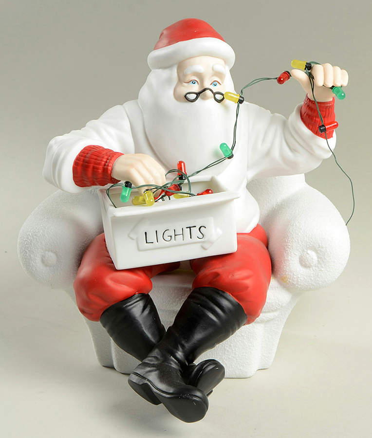 Winter Silhouettes-Porcelain String The Lights Santa-Red - Boxed by Department 56-1